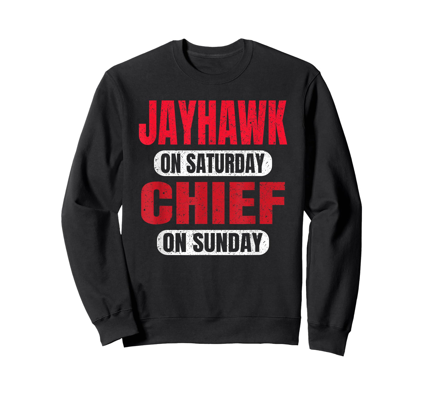 Jayhawk on Saturday Chief on Sunday Sports Fan Funny Vintage T-Shirt