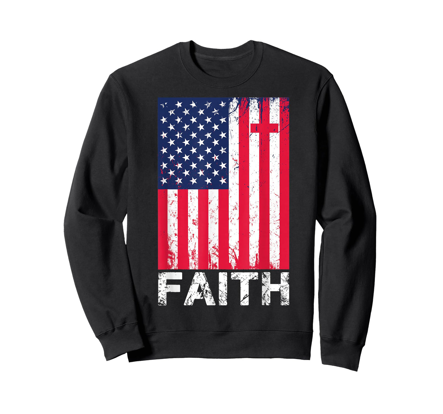 Patriotic Christian Faith Love Jesus American Flag Cross T-Shirt