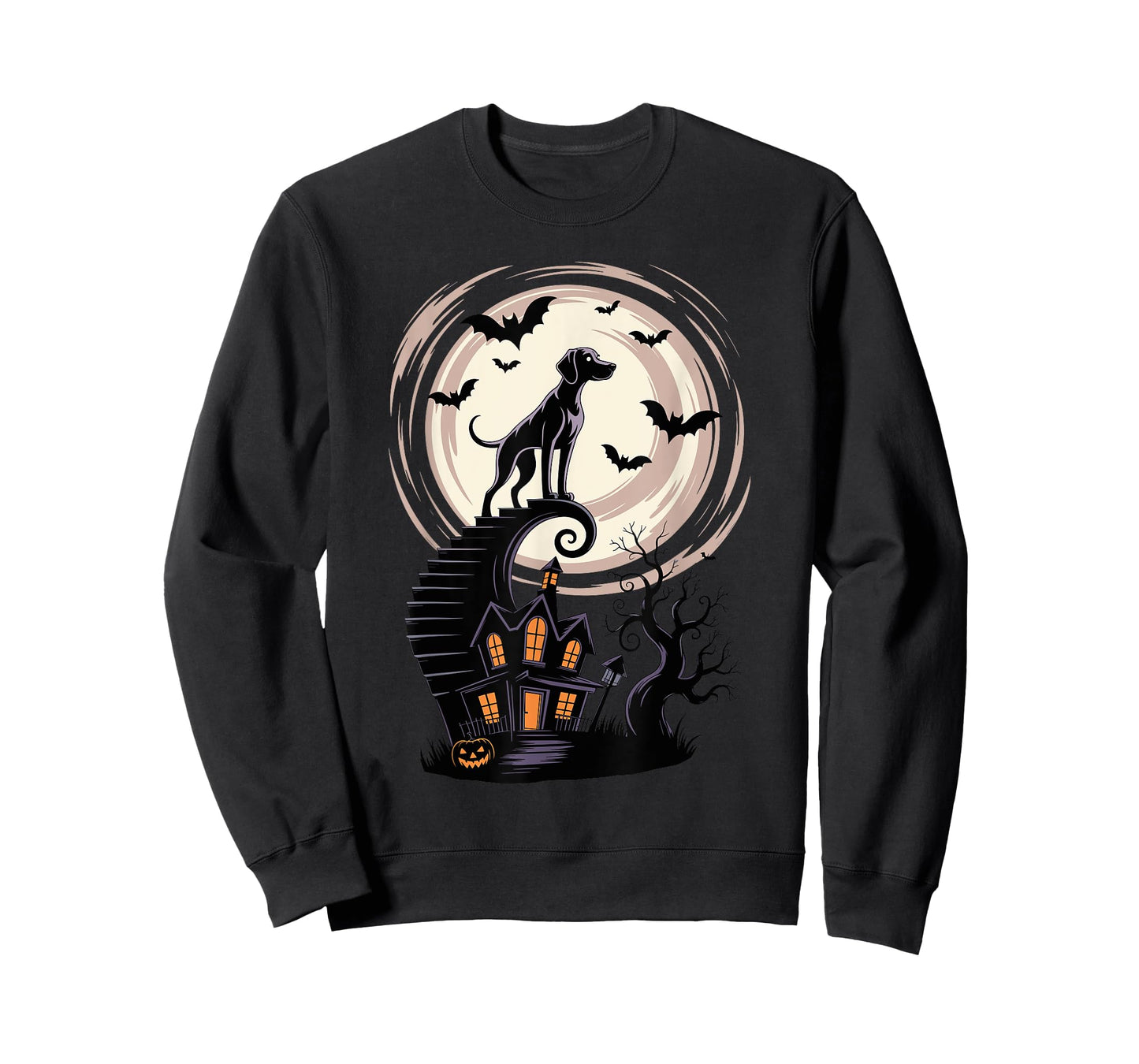 Spooky Halloween Moon Weimaraner Weimaraners T-Shirt