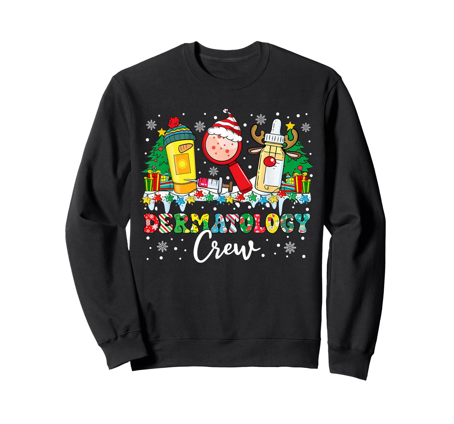 Dermatology Crew Santa Hat Dermatologist Funny Christmas T-Shirt