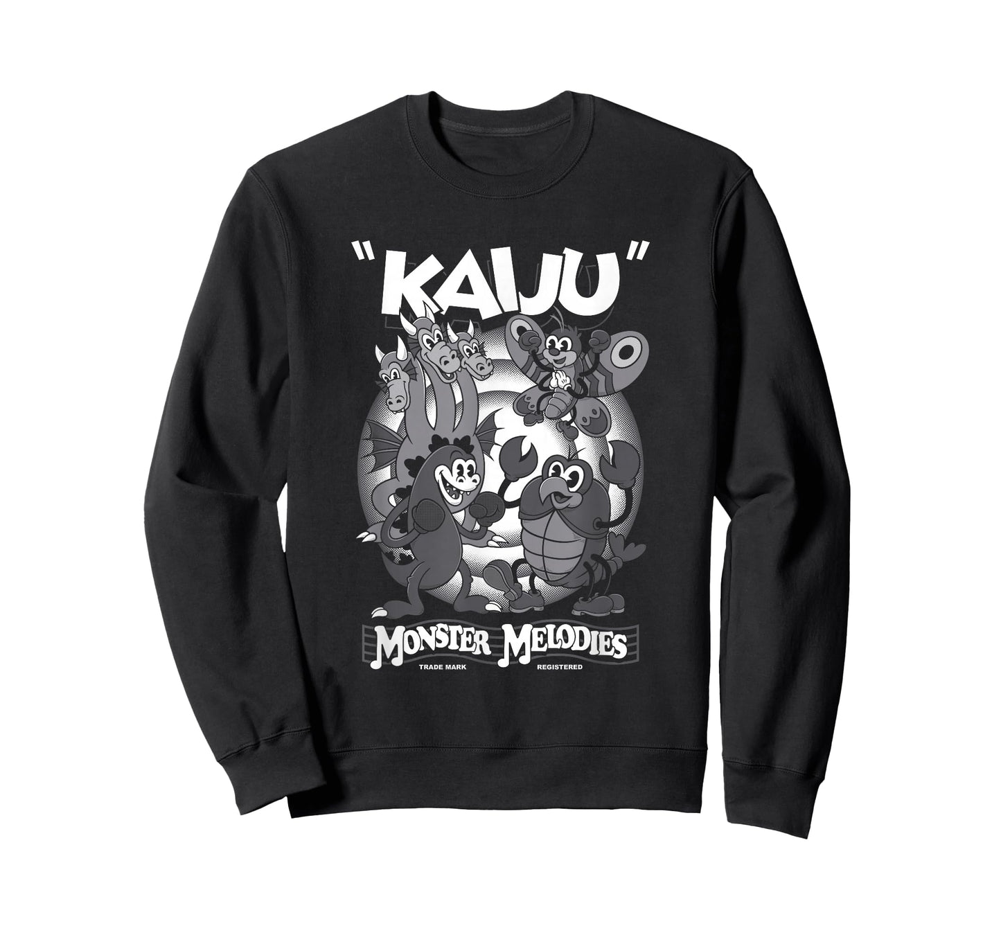Monster Melodies - Vintage Cartoon Kaiju - Creepy Cute Goth T-Shirt