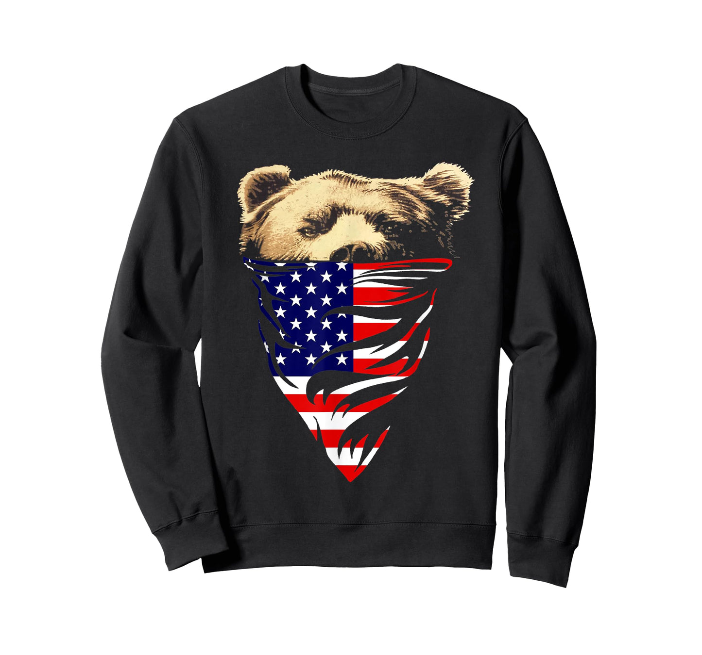 American USA Flag Patriot Bandana Bear Women Men T-Shirt
