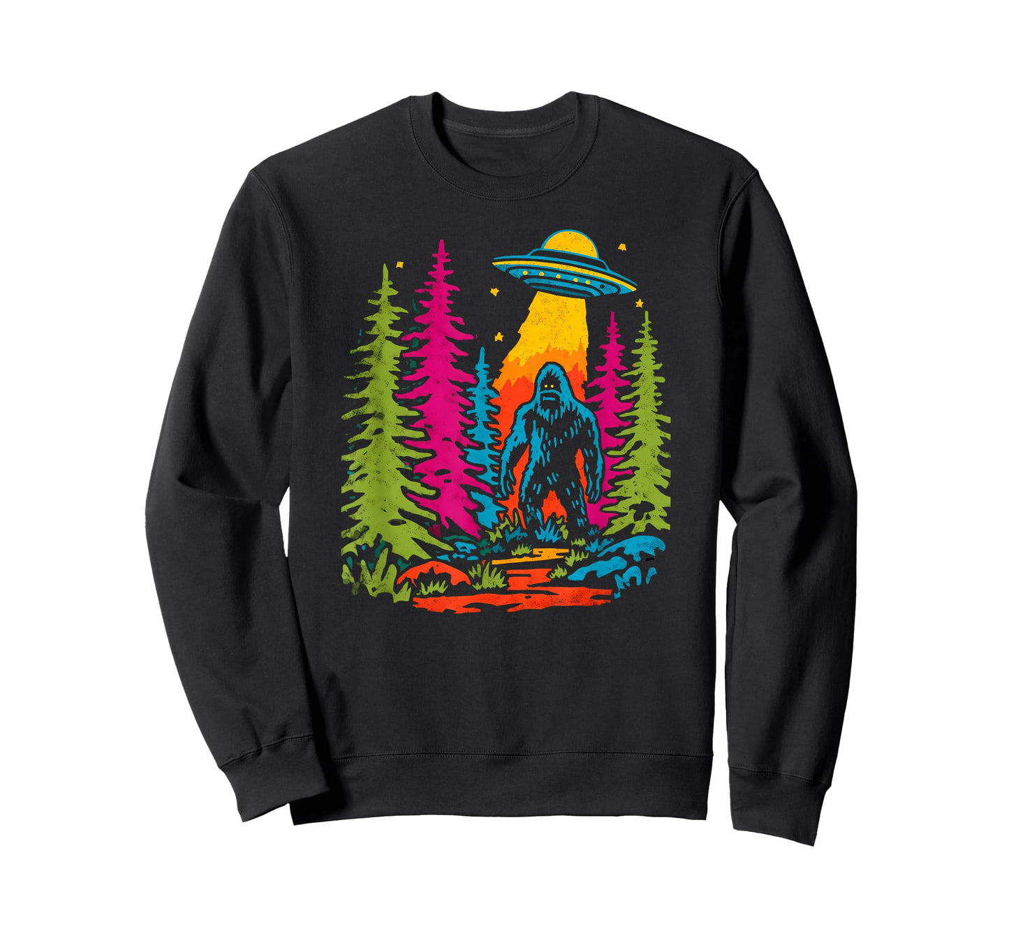 Funky Sasquatch Bigfoot Vintage UFO Abduction Cryptozoology T-Shirt