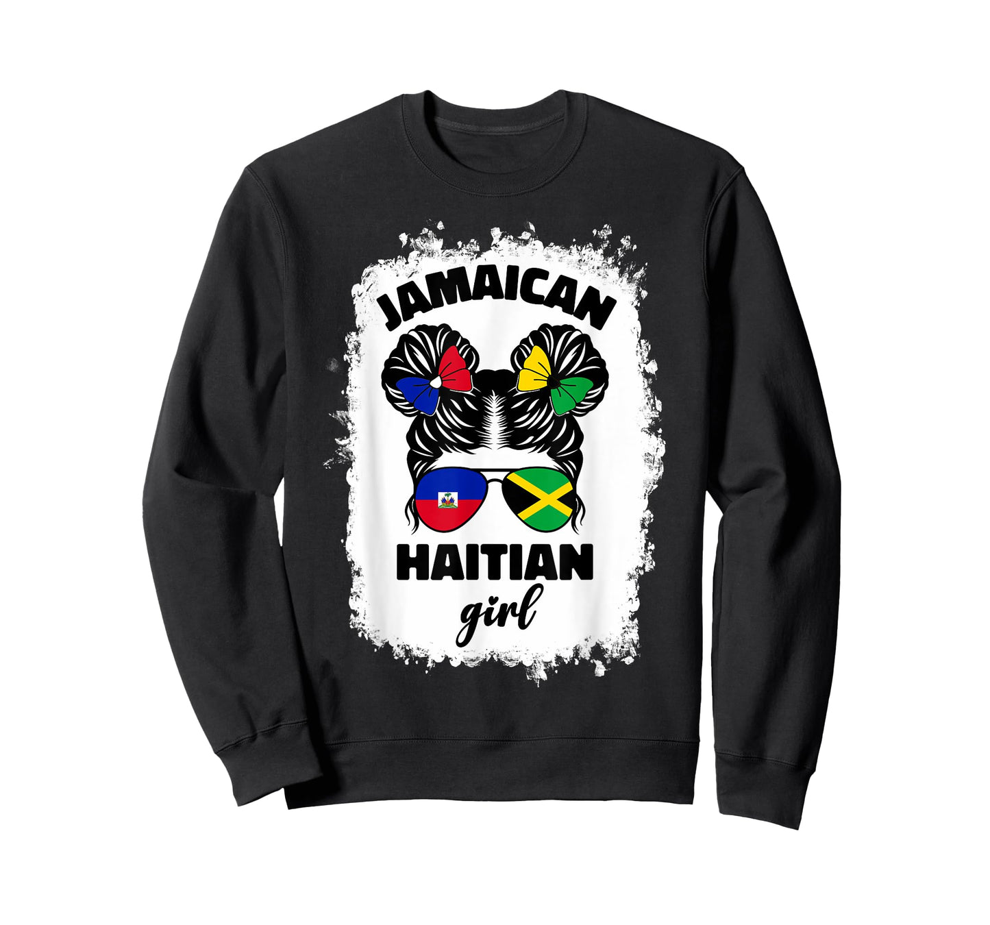 Half Jamaican Haitian Jamaica Flag Haiti Ayiti Kids Girls T-Shirt