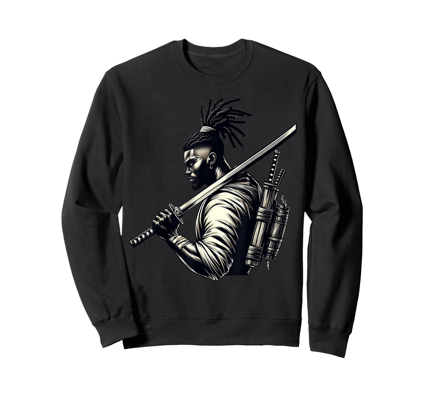 afro american samurai anime cartoon japanese bushido warrior T-Shirt