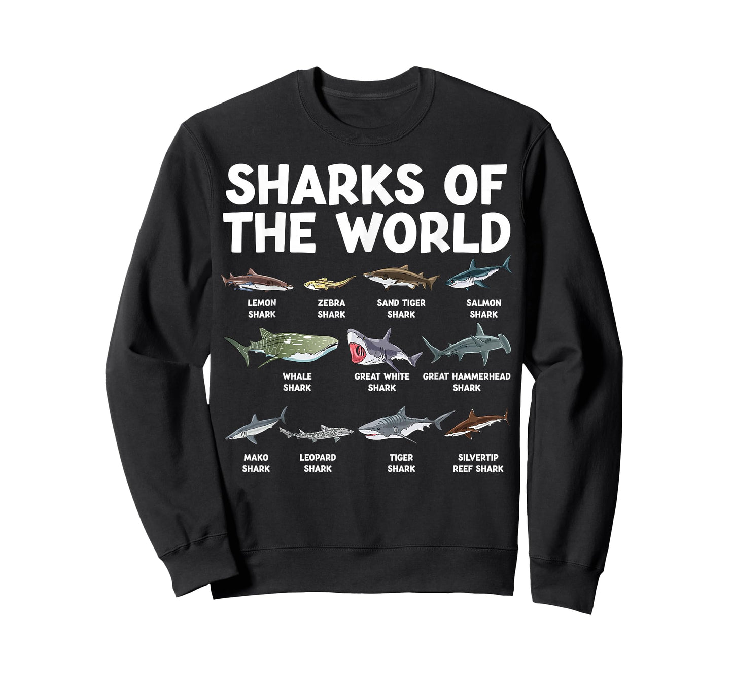 Sharks Of The World Kawaii Types Of Sharks Sea Animal Shark T-Shirt