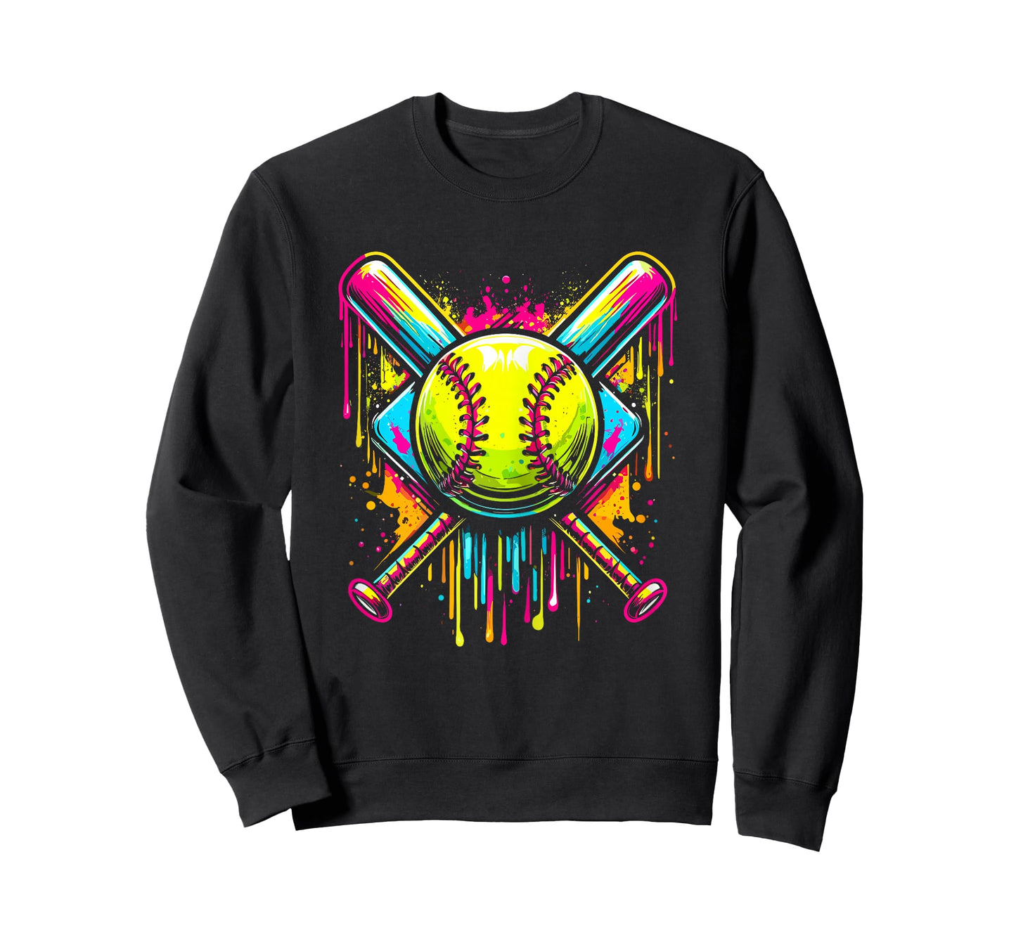 Softball Girl Ice Cream Softball Drip T-Shirt