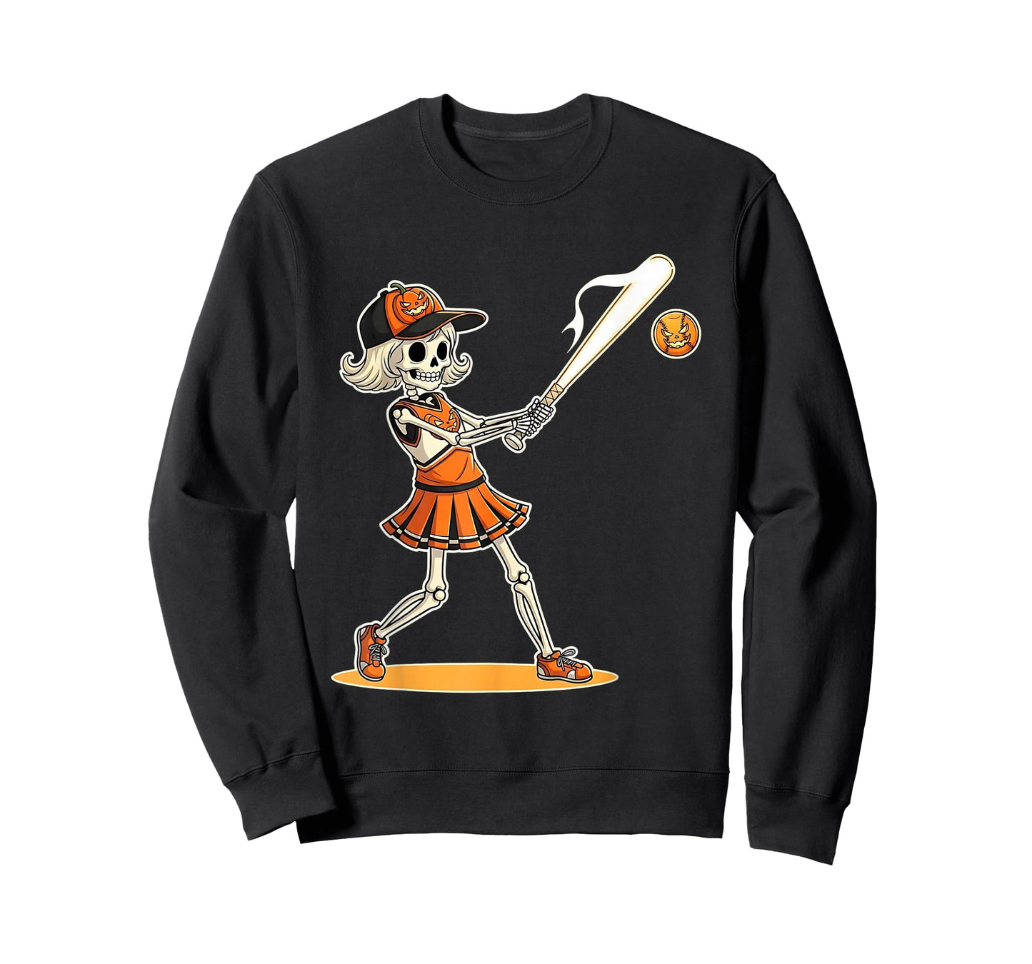 Spooky Softball Skeleton Halloween Sporty Costume Women T-Shirt