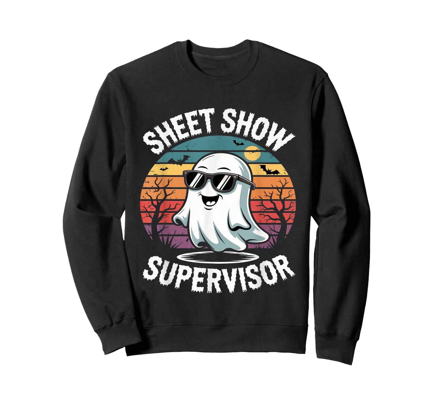 Funny Ghost Sheet Show Supervisor Halloween Costume Design T-Shirt