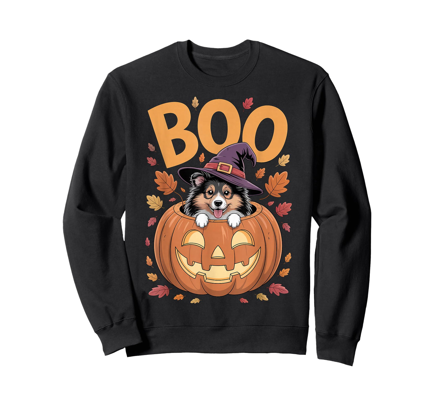 Sheltie Costume on Pumpkin Halloween Shetland Sheepdog T-Shirt