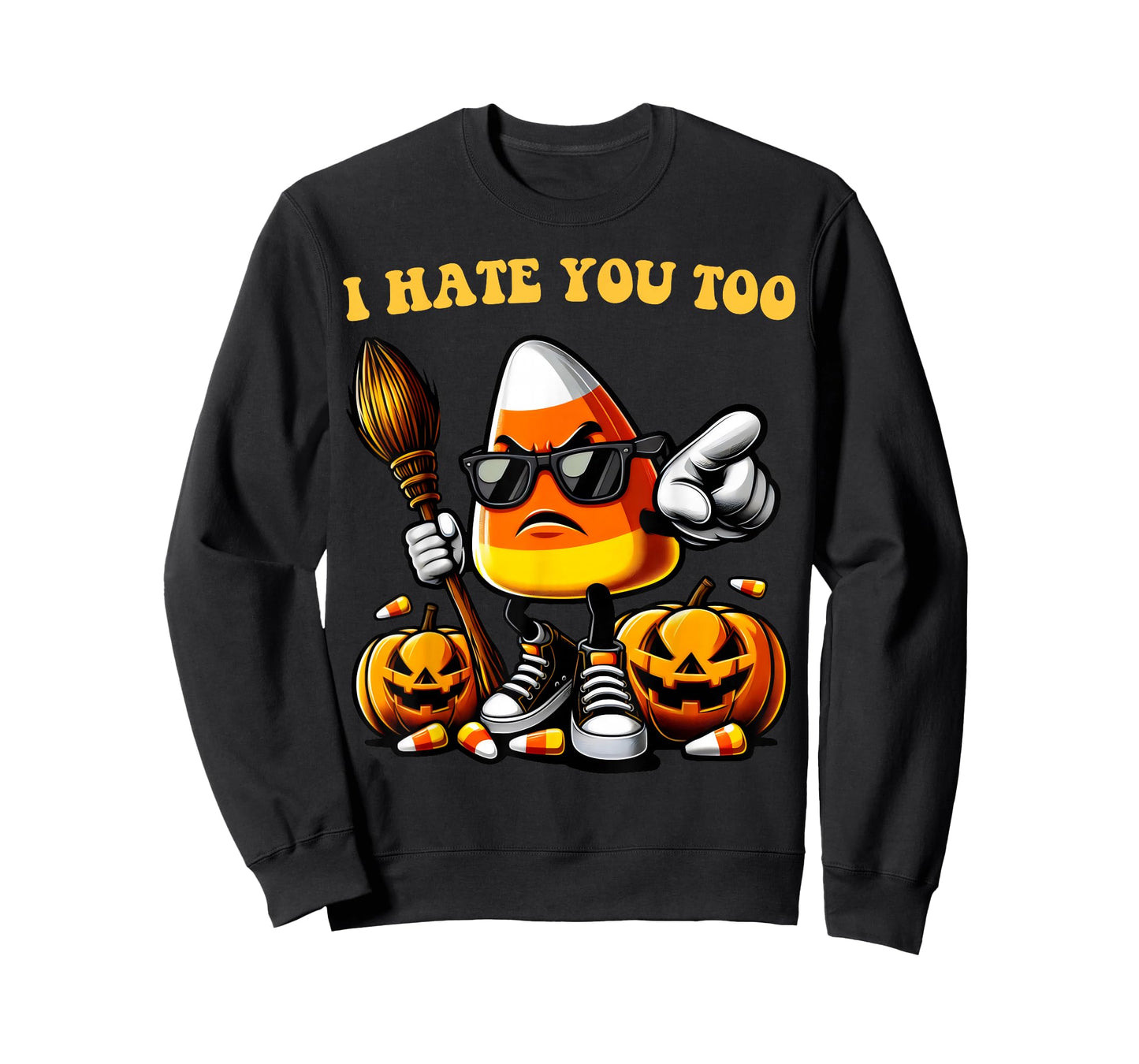 Groovy Team Candy Corn I Hate You Too Funny Halloween Sweets T-Shirt