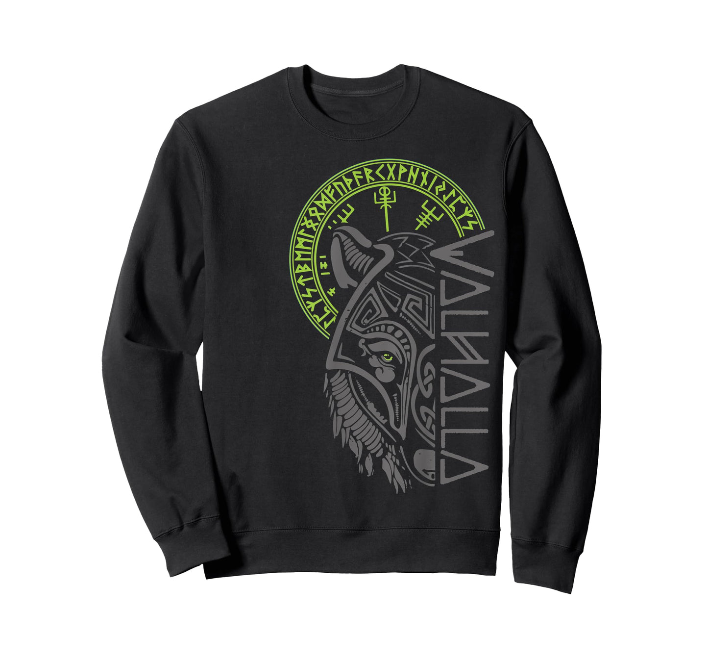 Valhalla Wolf Mask Odin Runes Norse Compass Viking T-Shirt