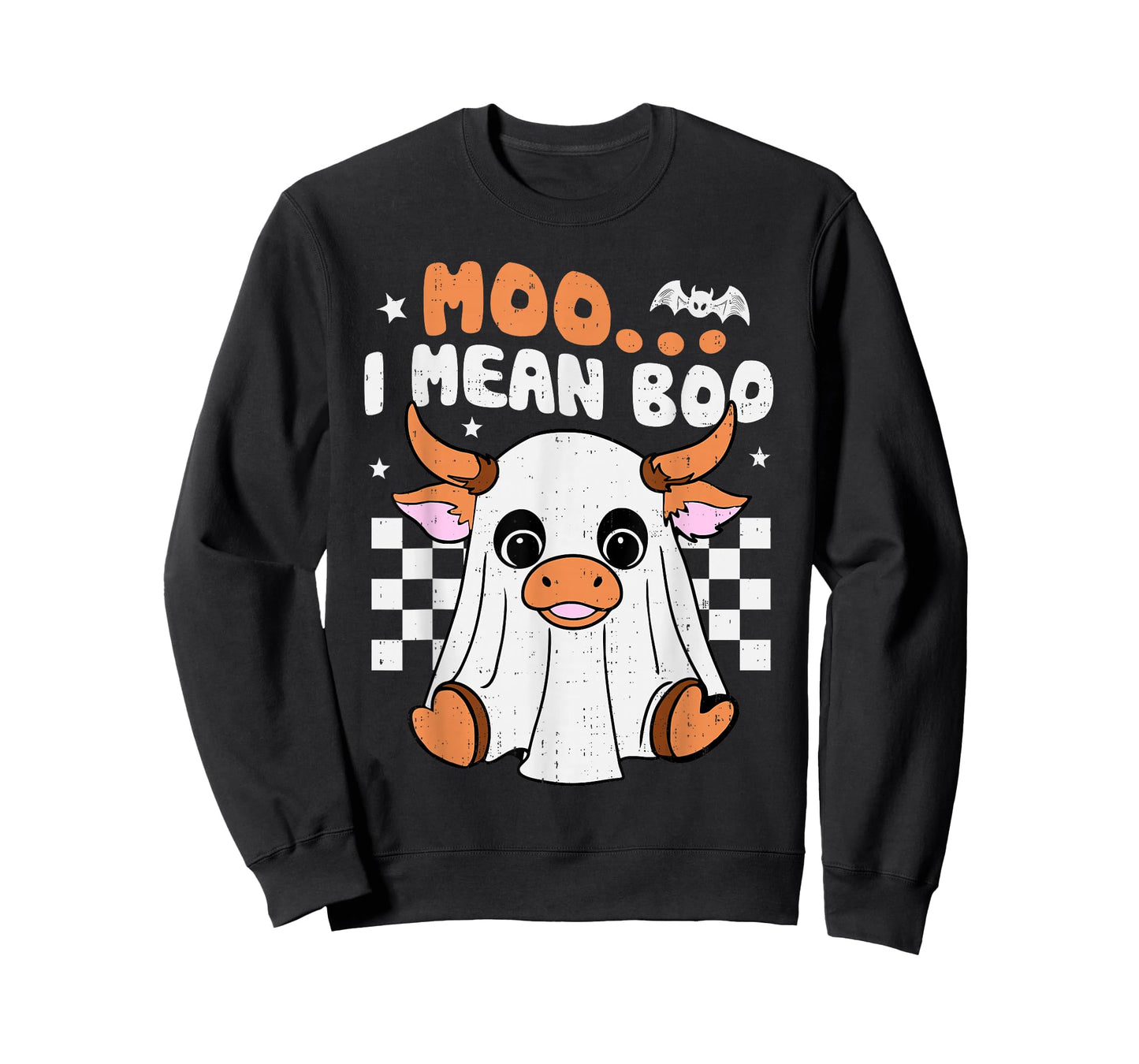 Moo I Mean Boo Funny Cow Ghost Spooky Halloween Costume T-Shirt