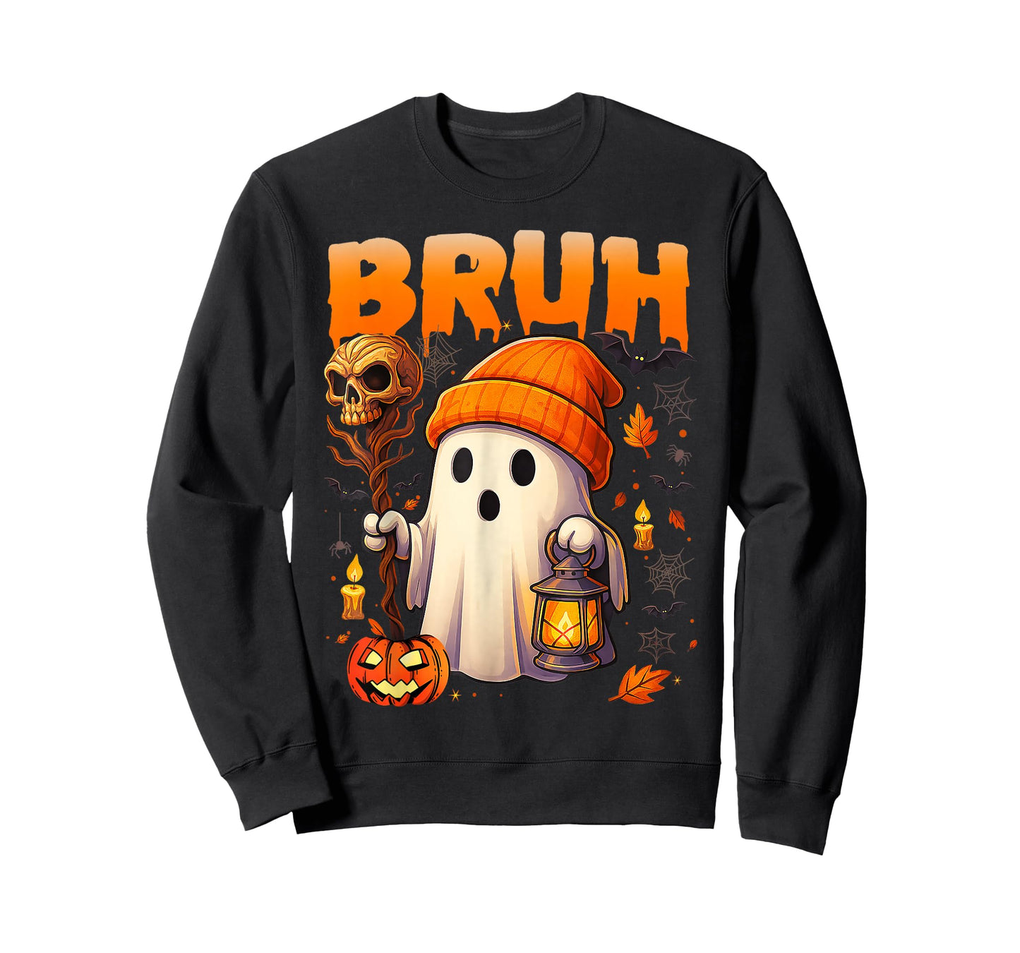 Bruh Ghost Halloween Cute Ghost Trick Or Treat Candy Kids T-Shirt