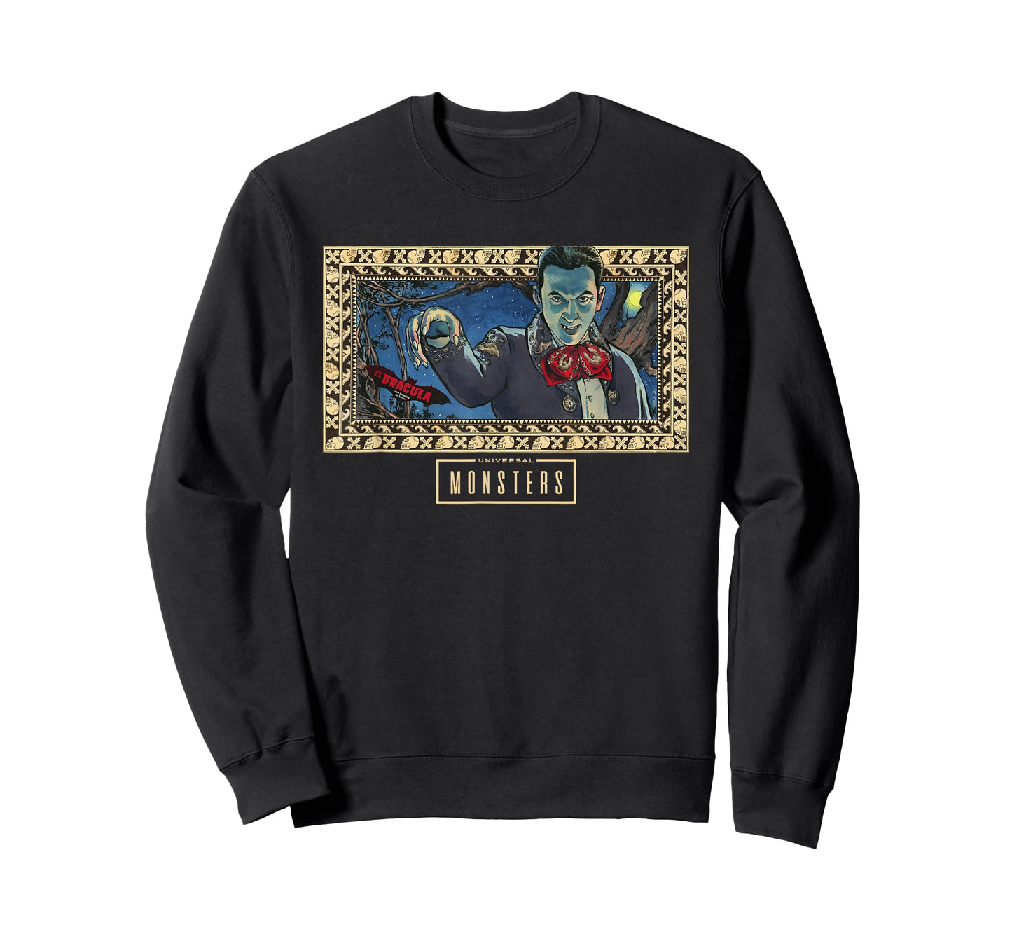 Universal Monsters Dracula Charro Negro T-Shirt