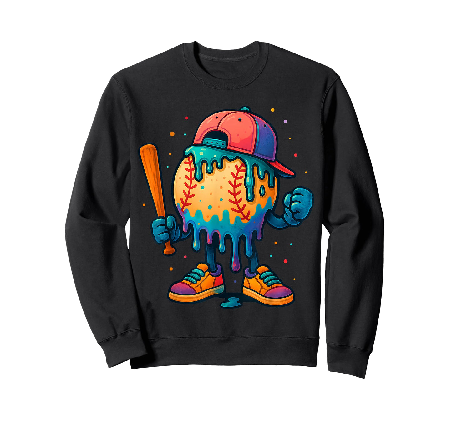 Baseball Drip Ice Cream Drip Sport Player Kids Youth Boys T-Shirt