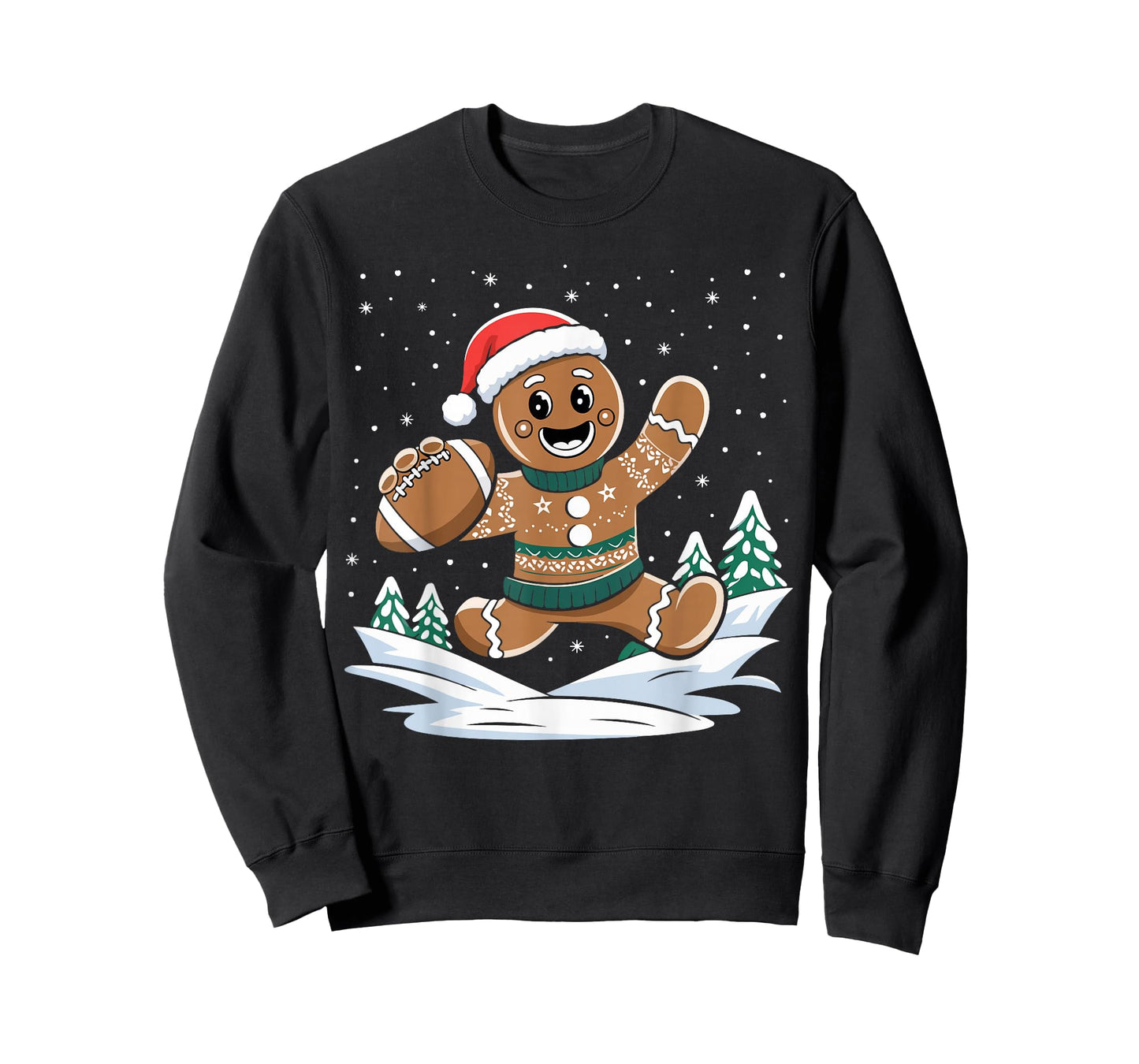 Gingerbread Man Football Ugly Christmas Pajamas Costume T-Shirt