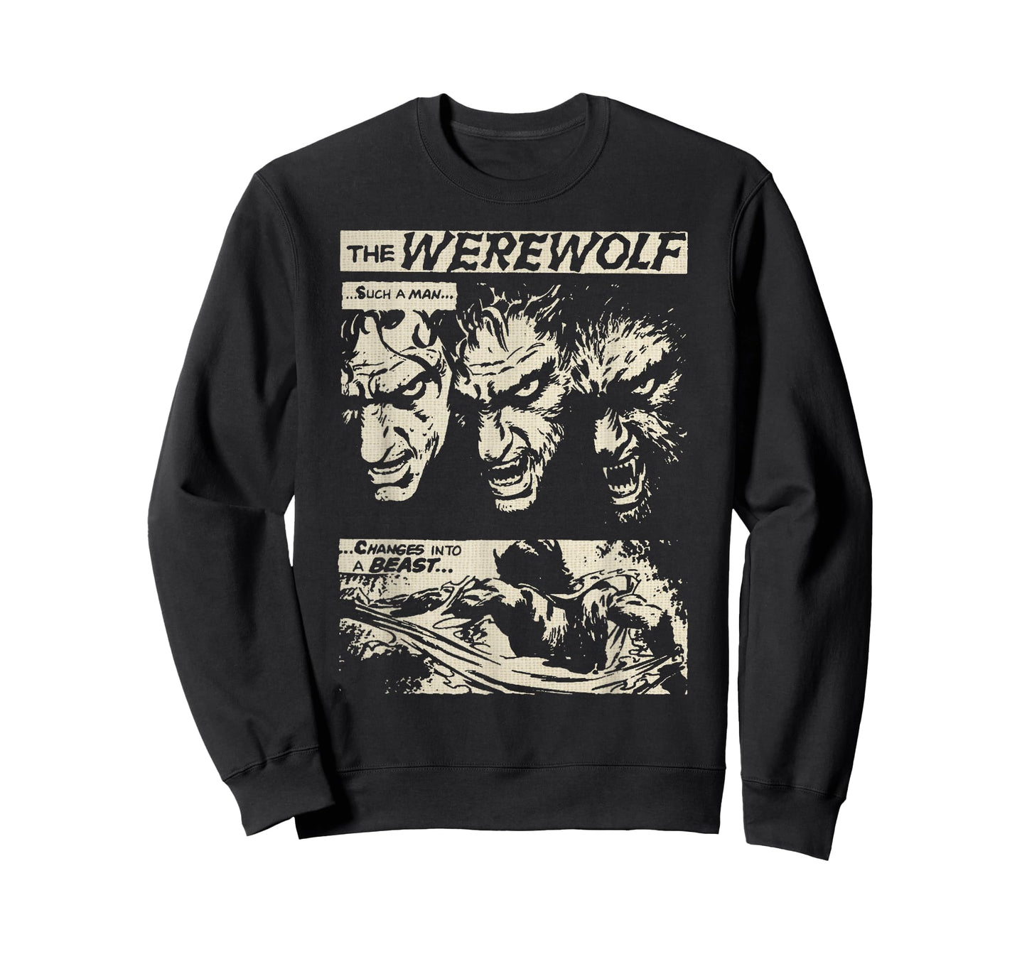 Classic Horror Movie Monster Horror Comic Werewolf Man Wolf T-Shirt