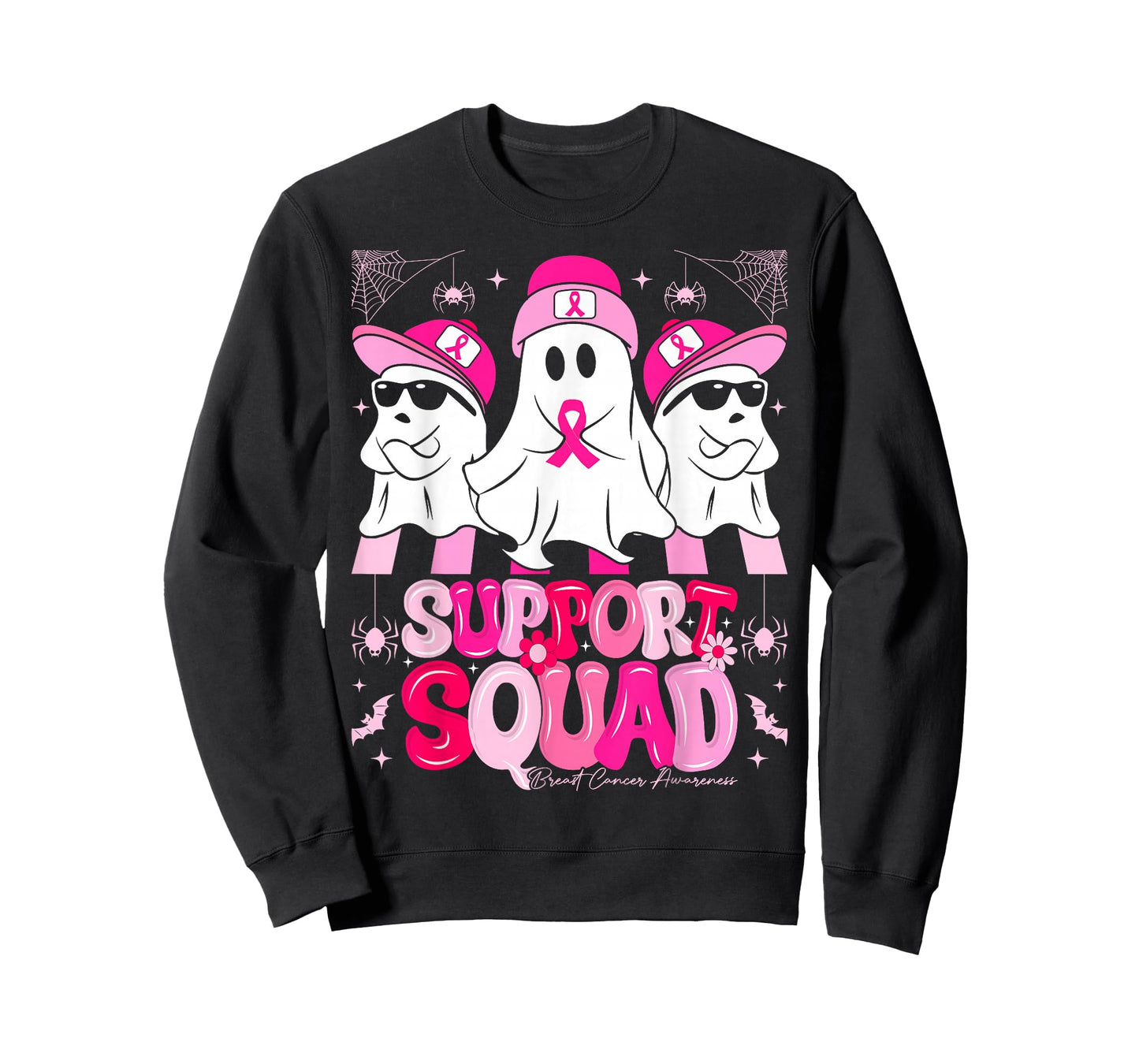Support Squad Breast Cancer Awareness Ghost Halloween Boys T-Shirt