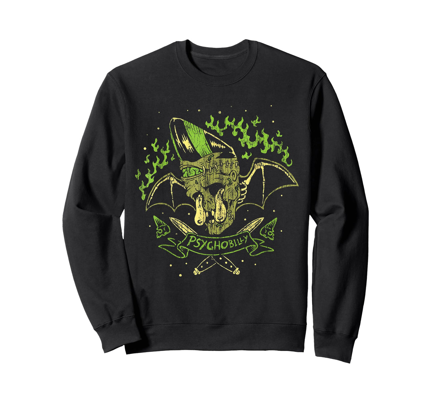 Psychobilly Horror Punk Rock T-Shirt (HR) Zombie Bat