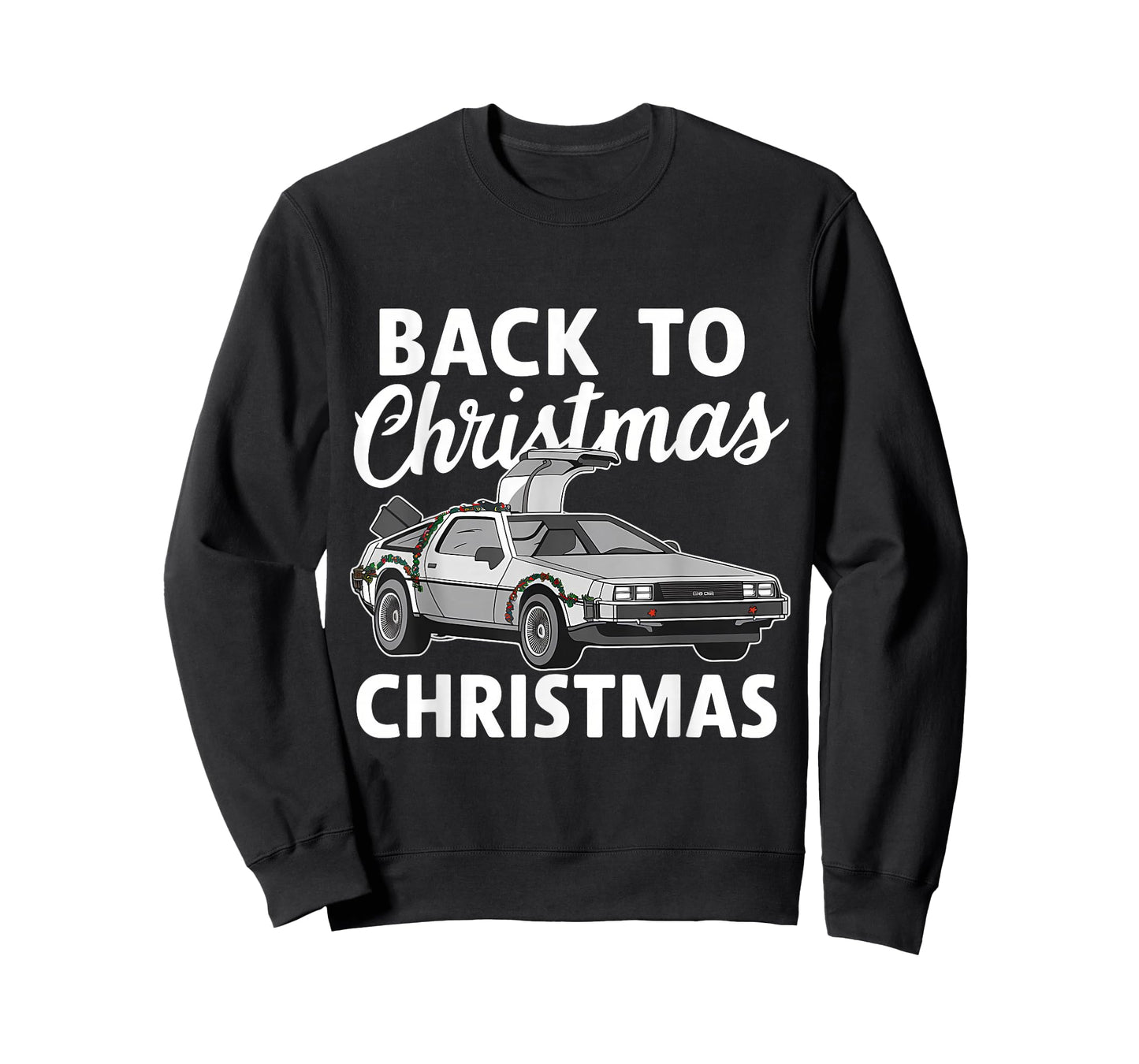 Back To Christmas Funny Time Travel Machine Car Doors Future T-Shirt