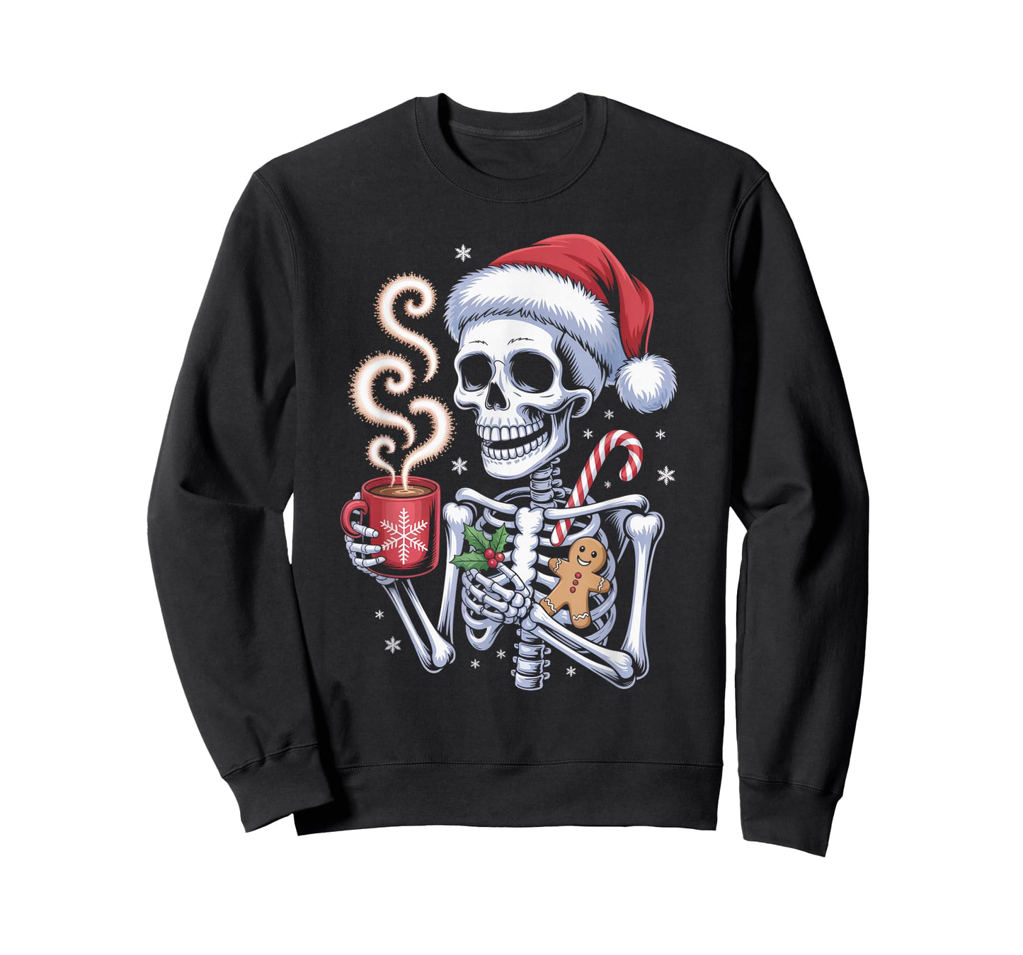 Skeleton Hot Chocolate Spooky Christmas Skeleton T-Shirt