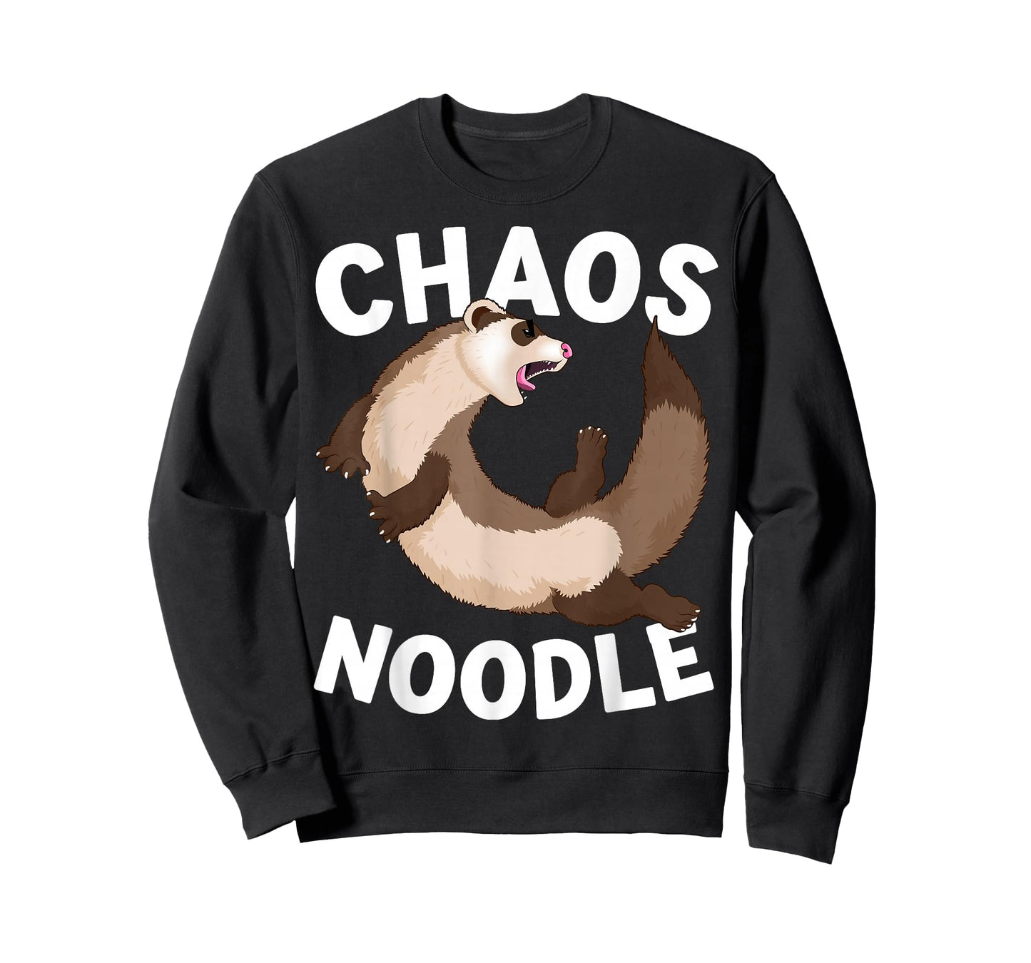 Chaos Noodle Messy Ferret Pun Parody T-Shirt