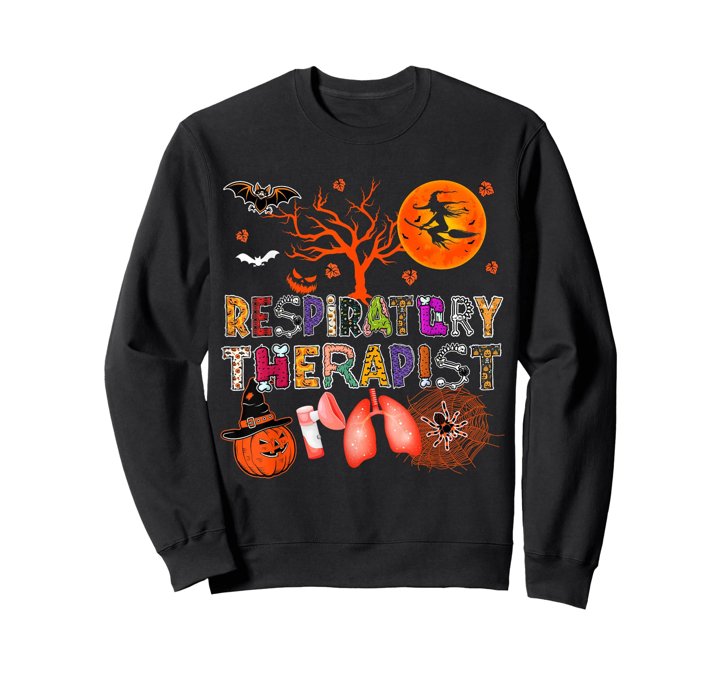 Respiratory Therapist Halloween Zombie Costume Scary Pumpkin T-Shirt