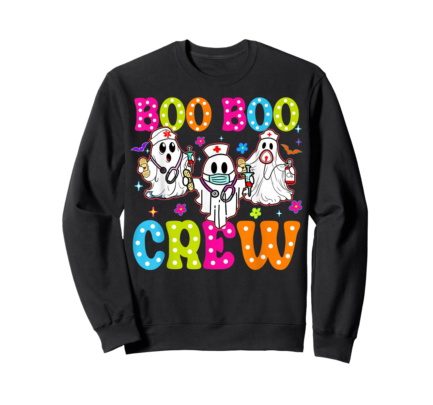 Boo Boo Crew Nurse Ghost Scrub Halloween Custom Women Men T-Shirt