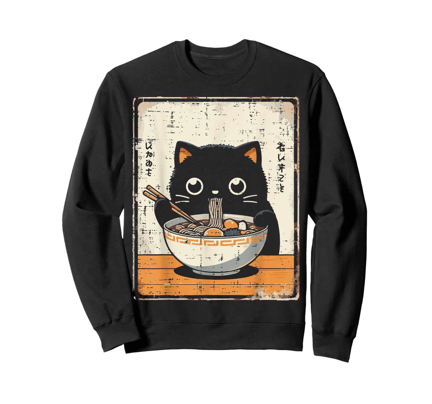 Japanese Black Cat Ramen Kawaii Noodles Art Women Girls Kids T-Shirt