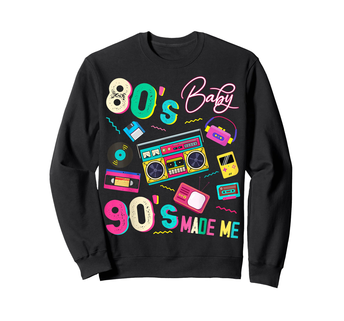 Vintage 80's Baby 90's Made Me Retro 1980s Nostalgia 1990s T-Shirt