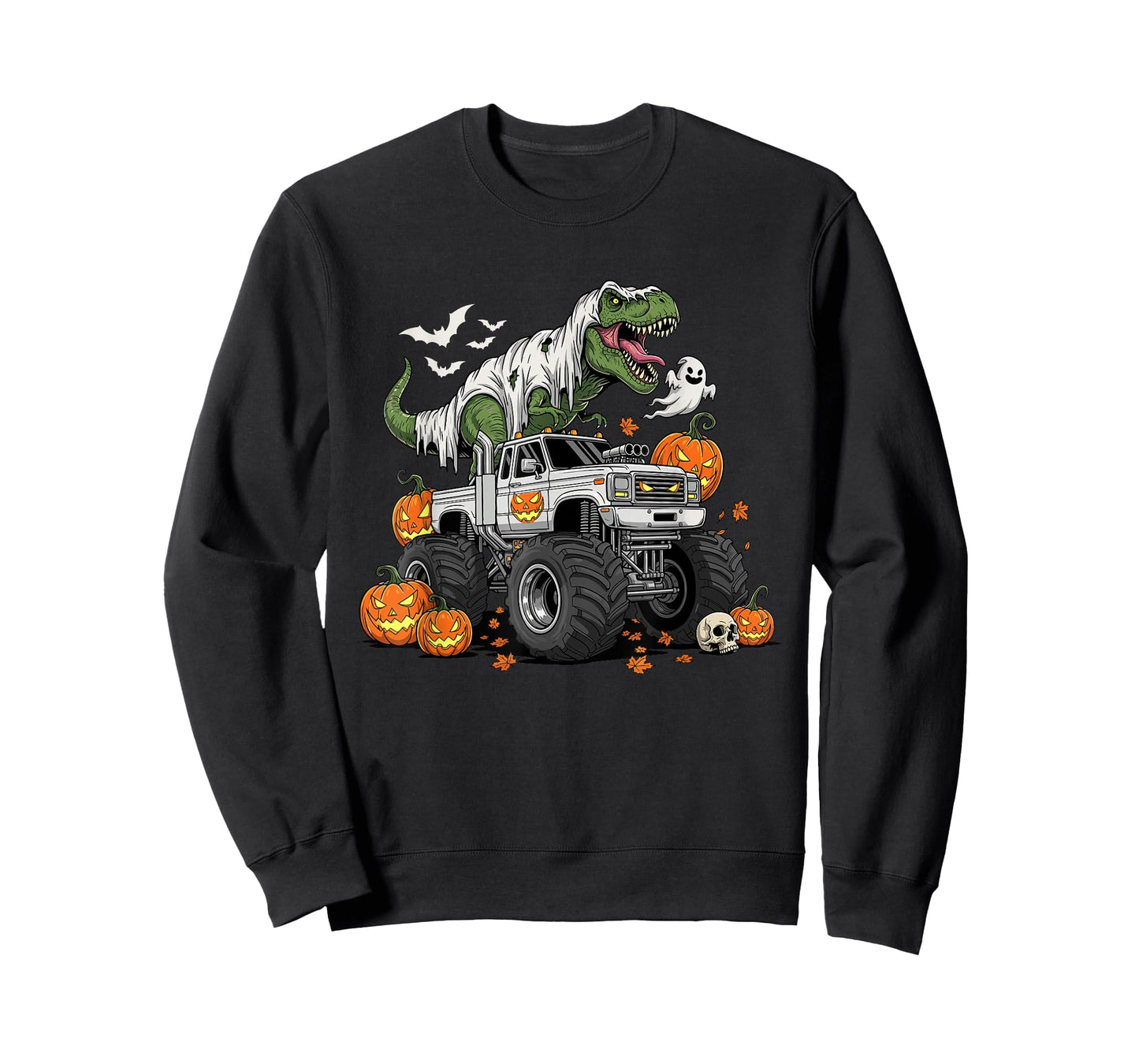 Dinosaur Riding Monster Truck T-rex Halloween Boys Kids T-Shirt