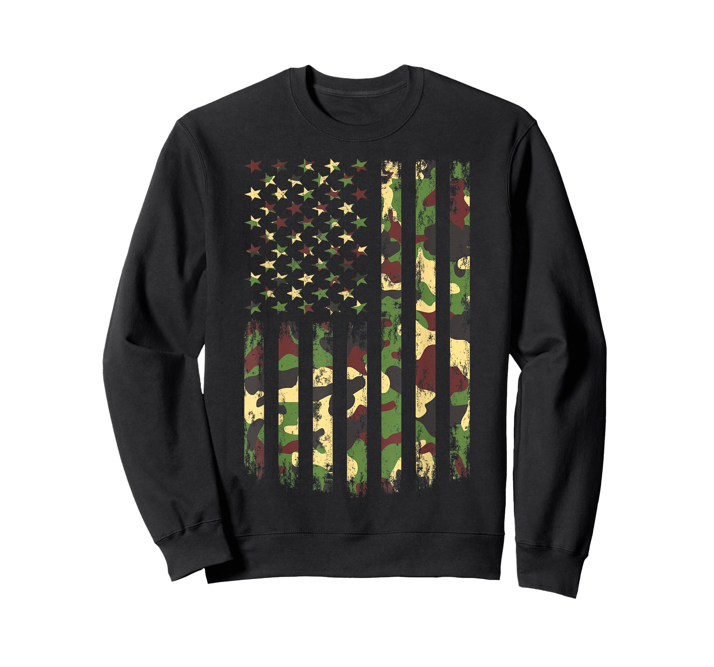 Military American Flag Camouflage Green Desert Tactical Camo T-Shirt