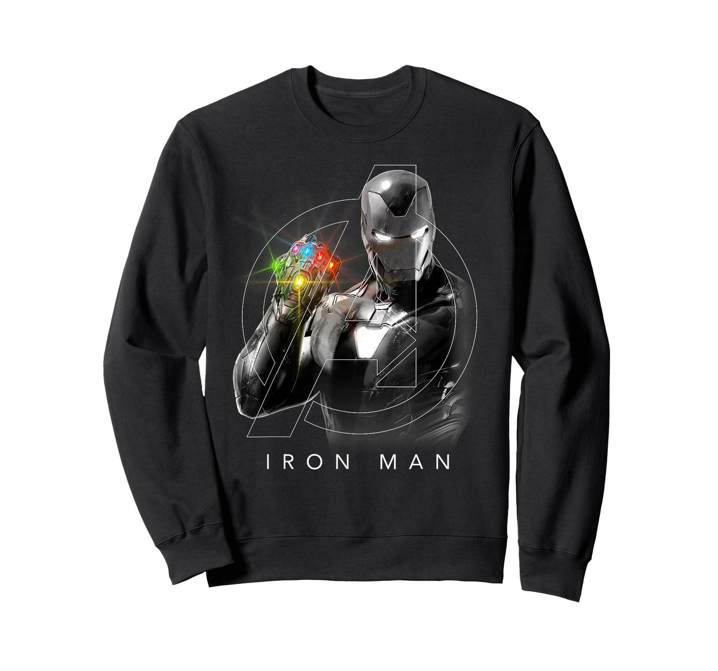 Marvel Avengers Endgame Glowing Stones Logo Overlay Portrait T-Shirt