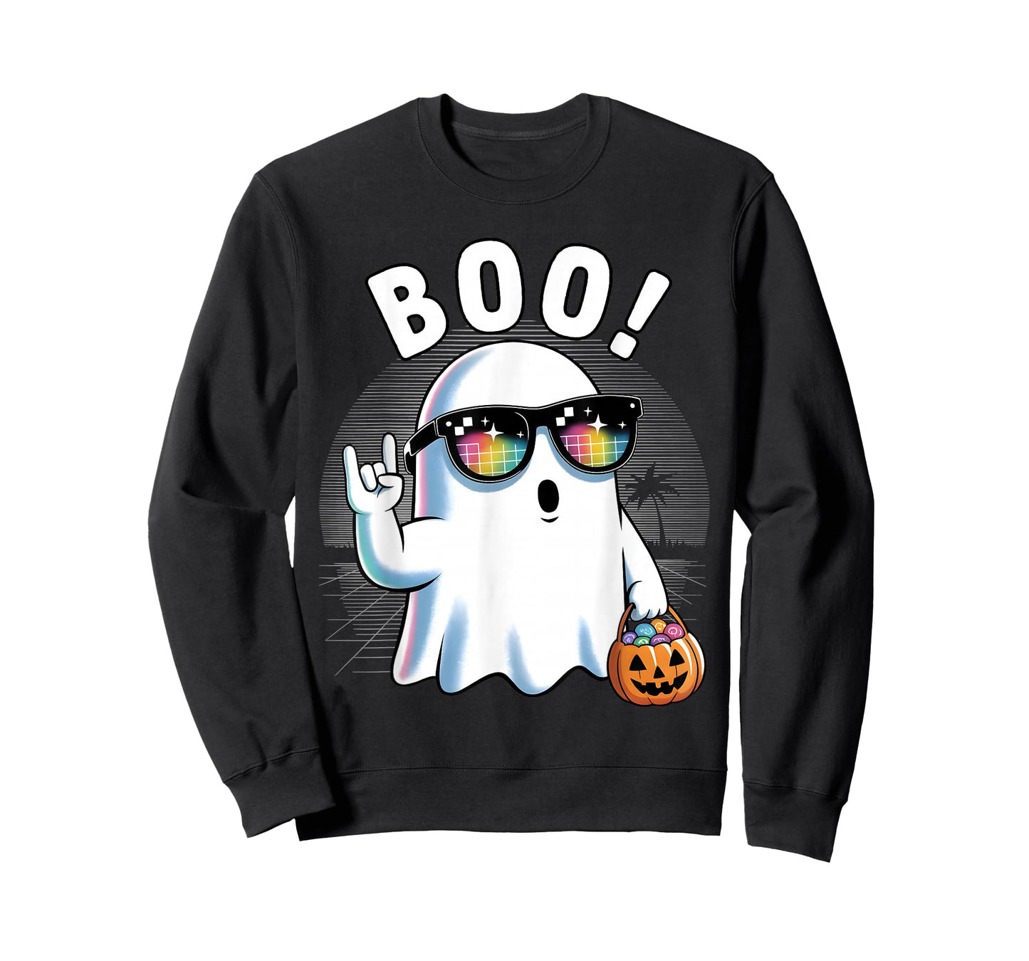 Halloween Costume Boo Ghost Rock Pumpkin T-Shirt
