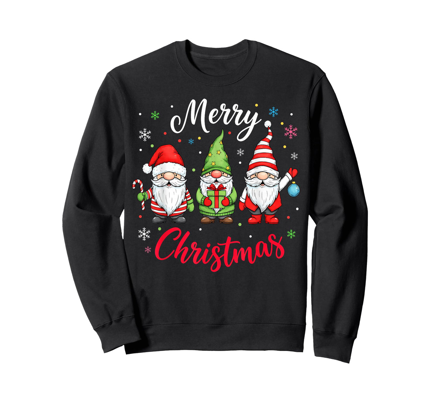 Funny Christmas Cute Gnome Santa Family Matching Pajamas T-Shirt