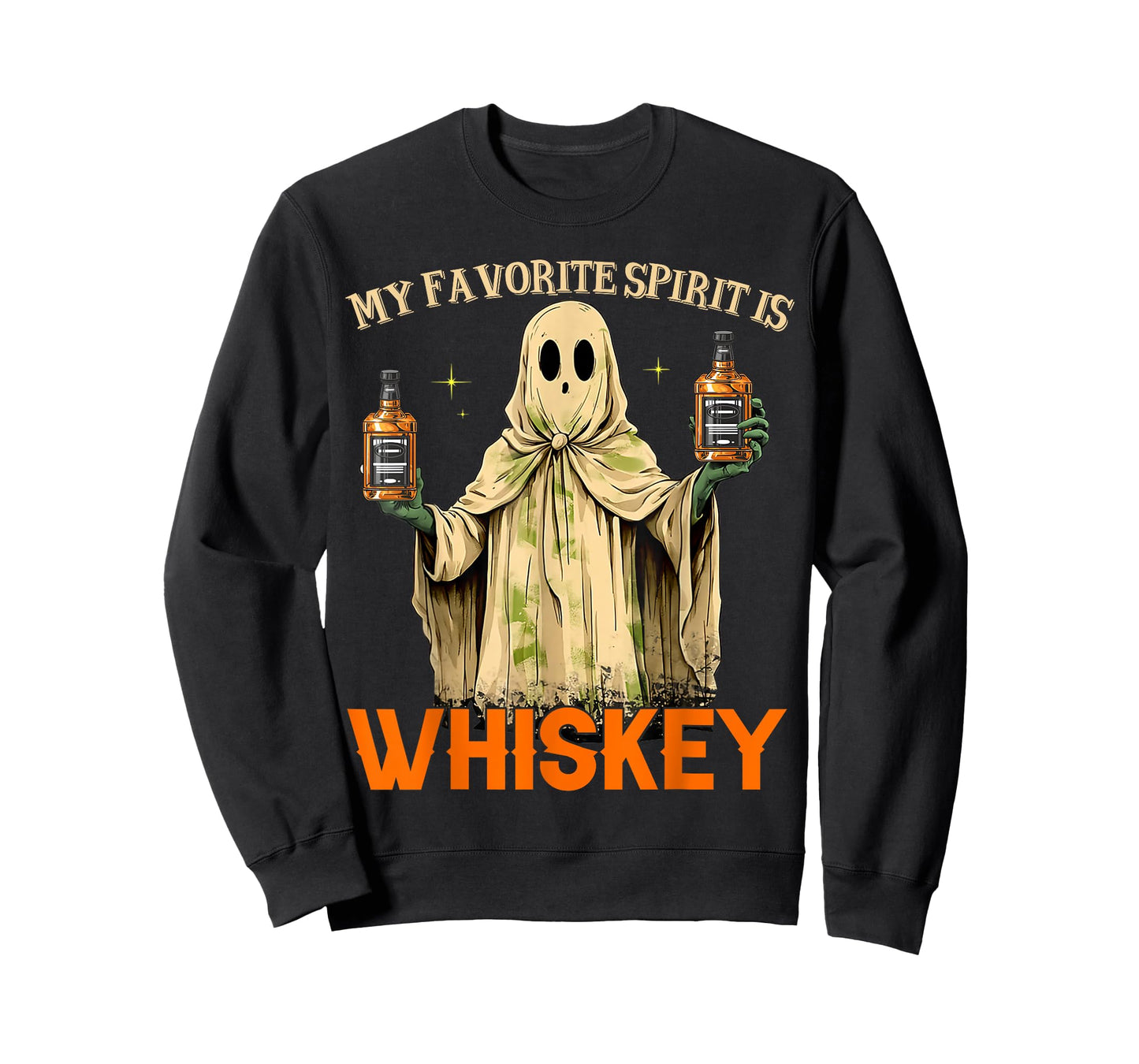 My Favorite Spirit Is Whiskey Funny Ghost Halloween Drinking T-Shirt