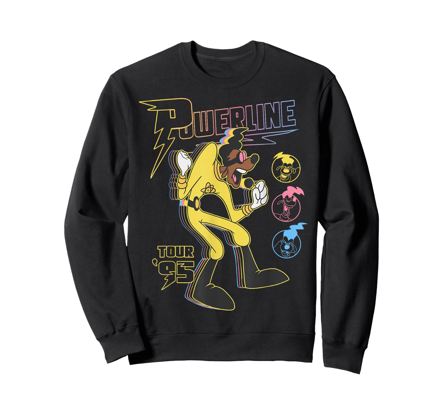 Disney A Goofy Movie Powerline Tour '95 Retro Neon Poster T-Shirt