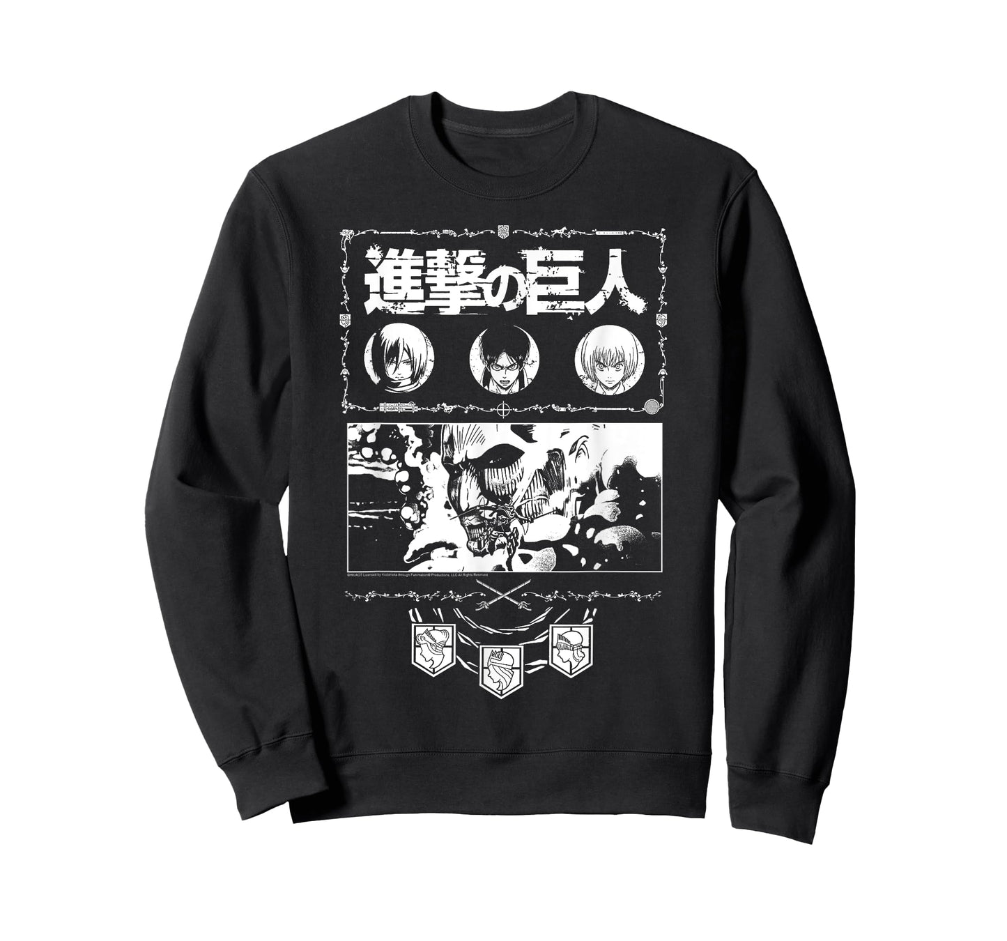 Attack on Titan Ornate Collage White Print AOT Anime T-Shirt