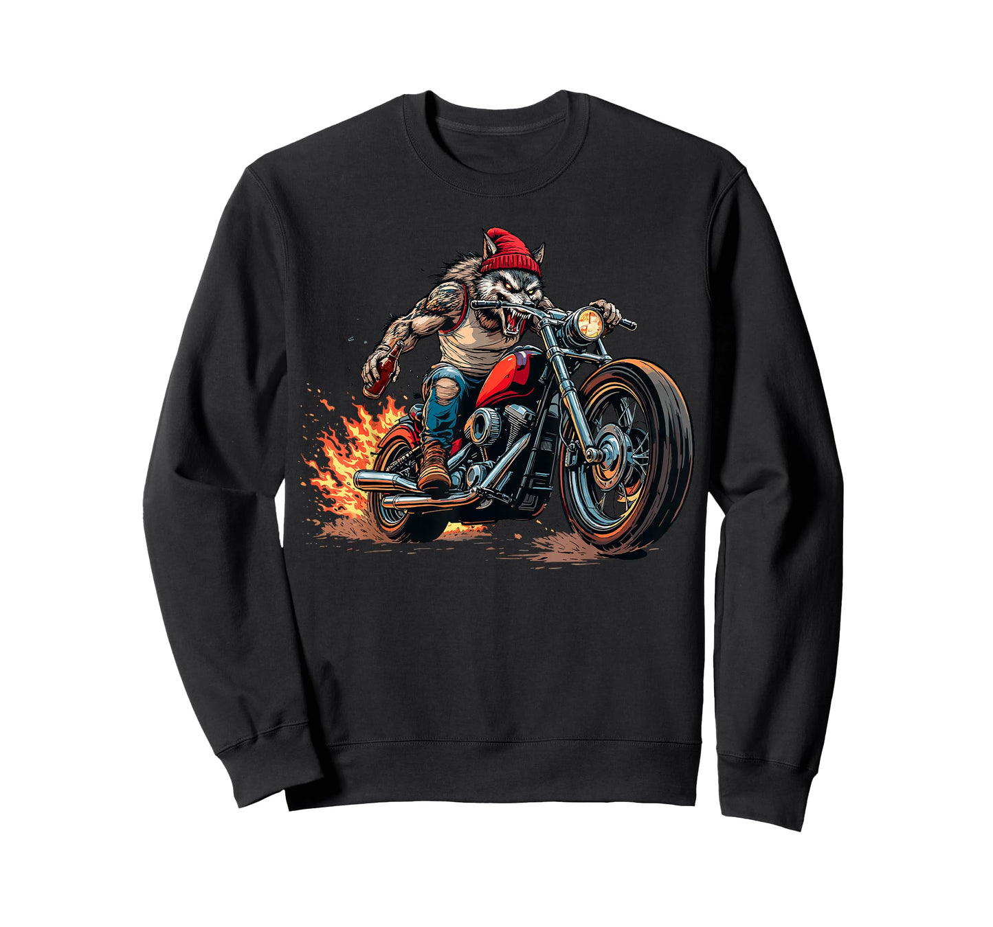 Retro Motorcycles Tee Wolf Biker Motorcycling Riding Lover T-Shirt
