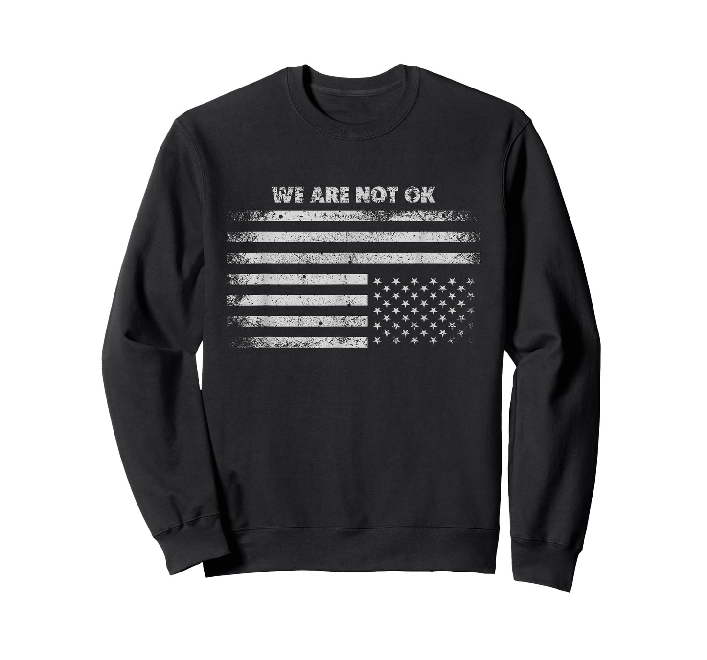 Vintage Upside Down American Flag We are Not Ok USA T-Shirt
