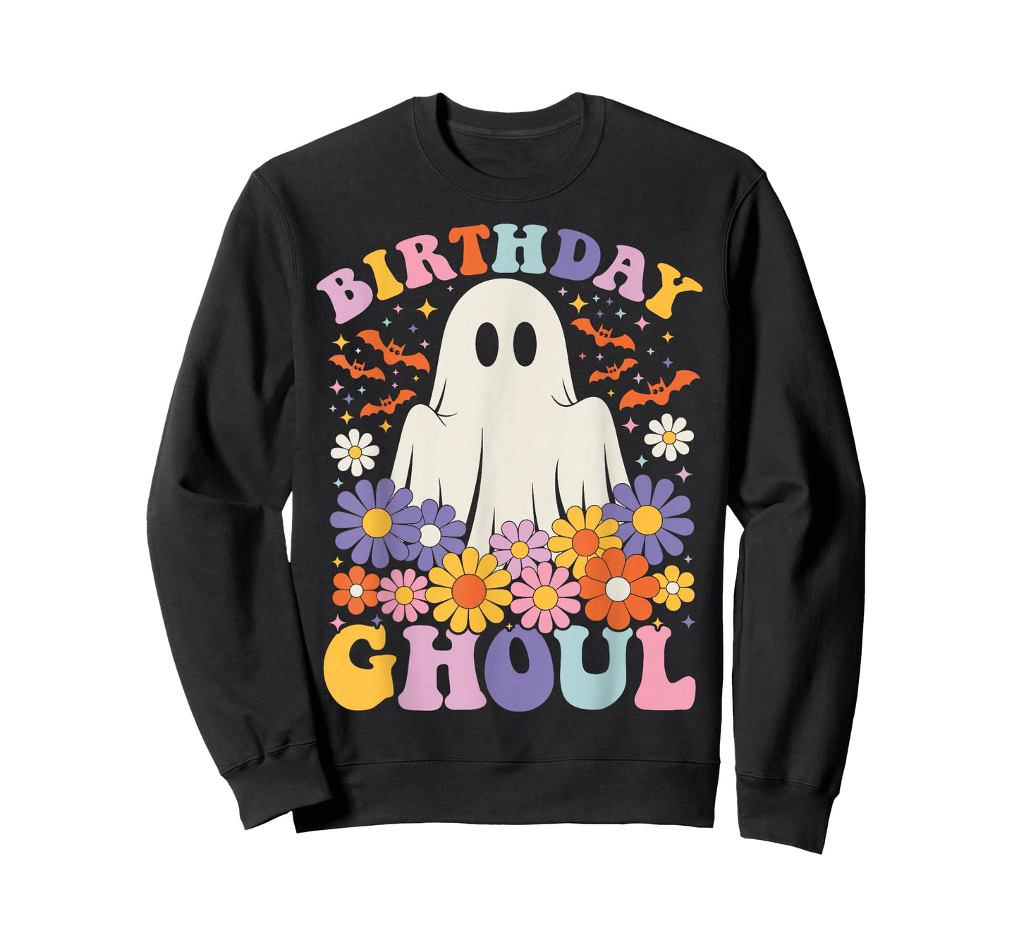 Birthday Ghoul Floral Ghost Halloween Birthday Girls Women T-Shirt