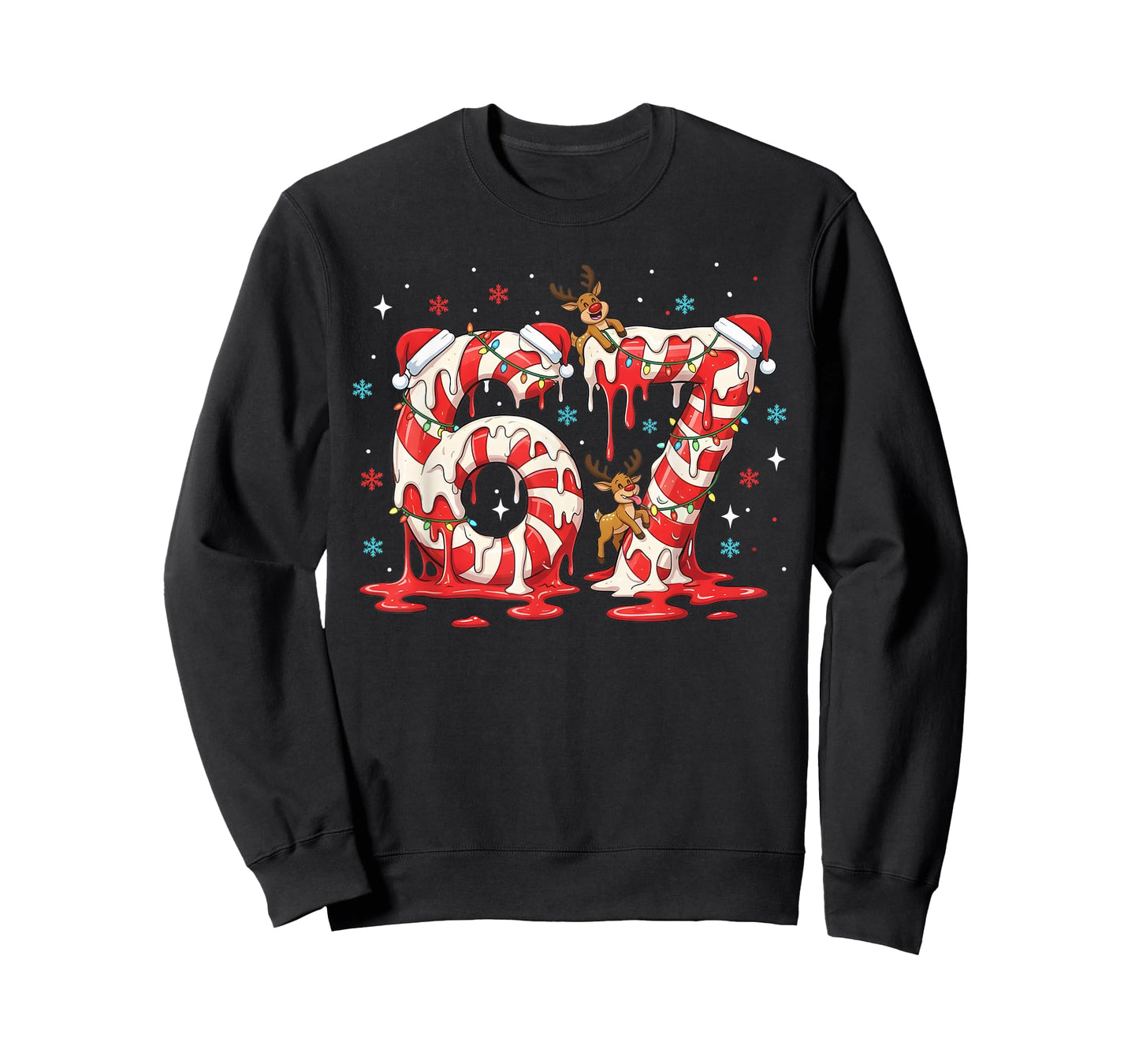 Christmas Candy Cane 67 Meme Six Seven Funny Boys Girls T-Shirt