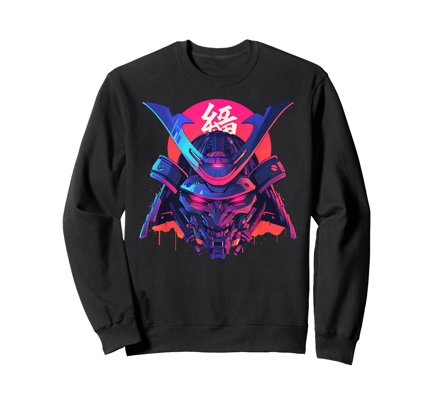 Samurai Mask Japanese Shogun Kanji Cyberpunk Warrior Anime T-Shirt