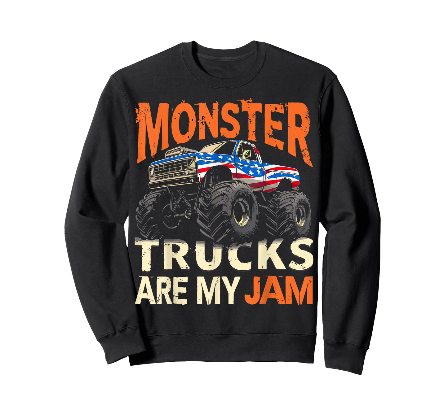 Monster Trucks are my Jam USA Flag American T-Shirt