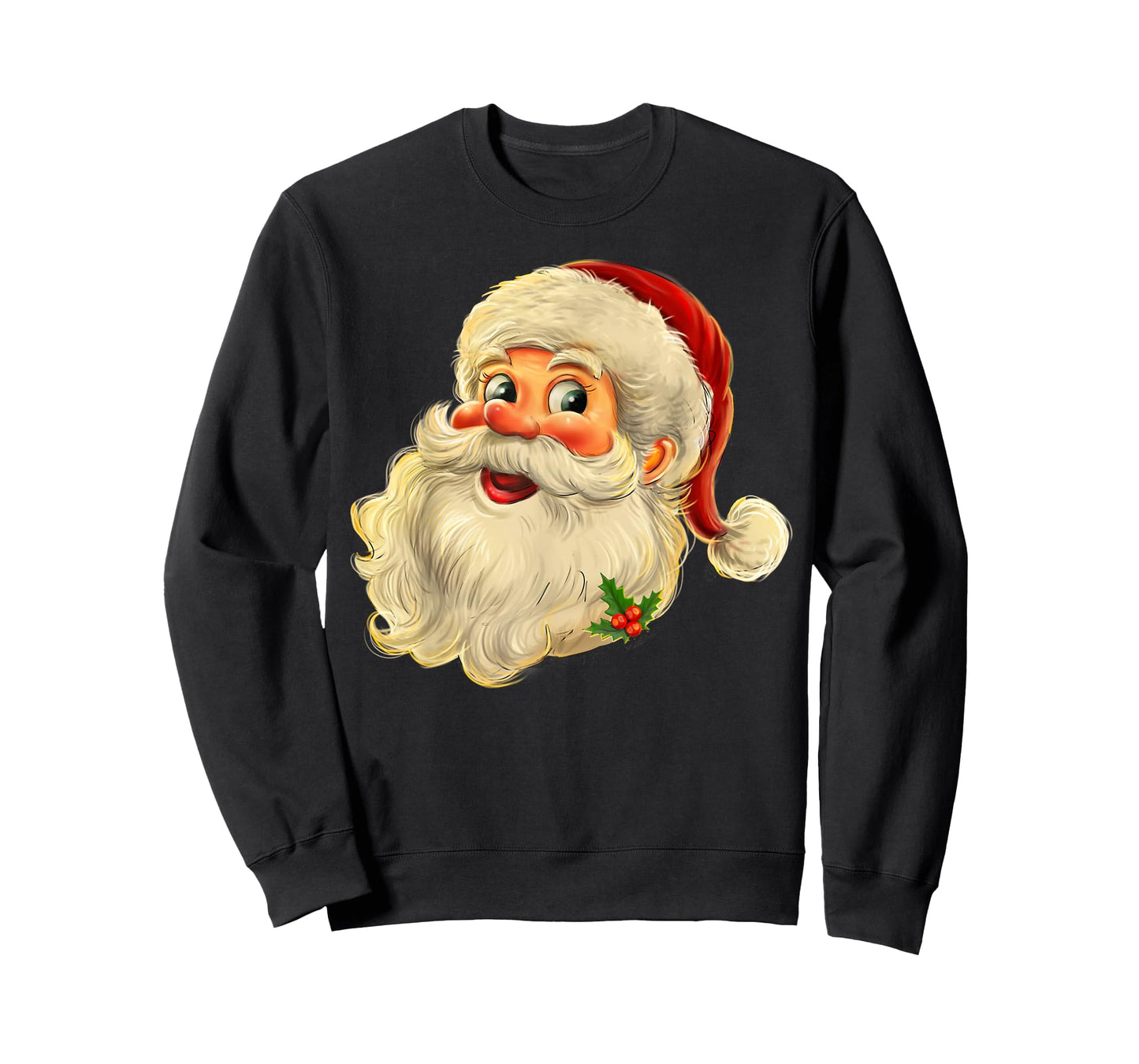 Vintage Christmas Santa Claus Face Men Women Kids Family T-Shirt