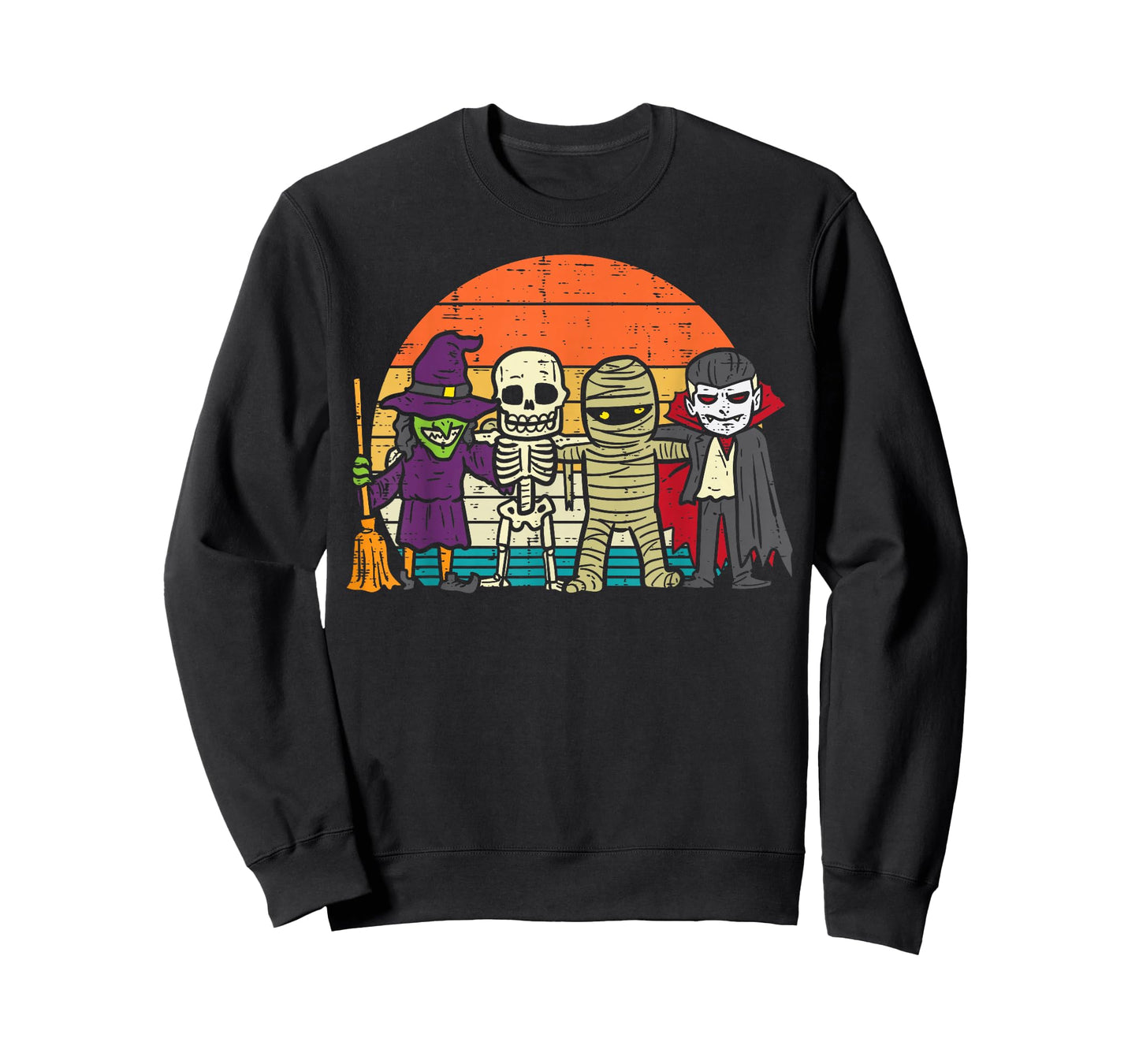 Witch Skeleton Mummy Vampire Retro Halloween Boys Girls Kids T-Shirt