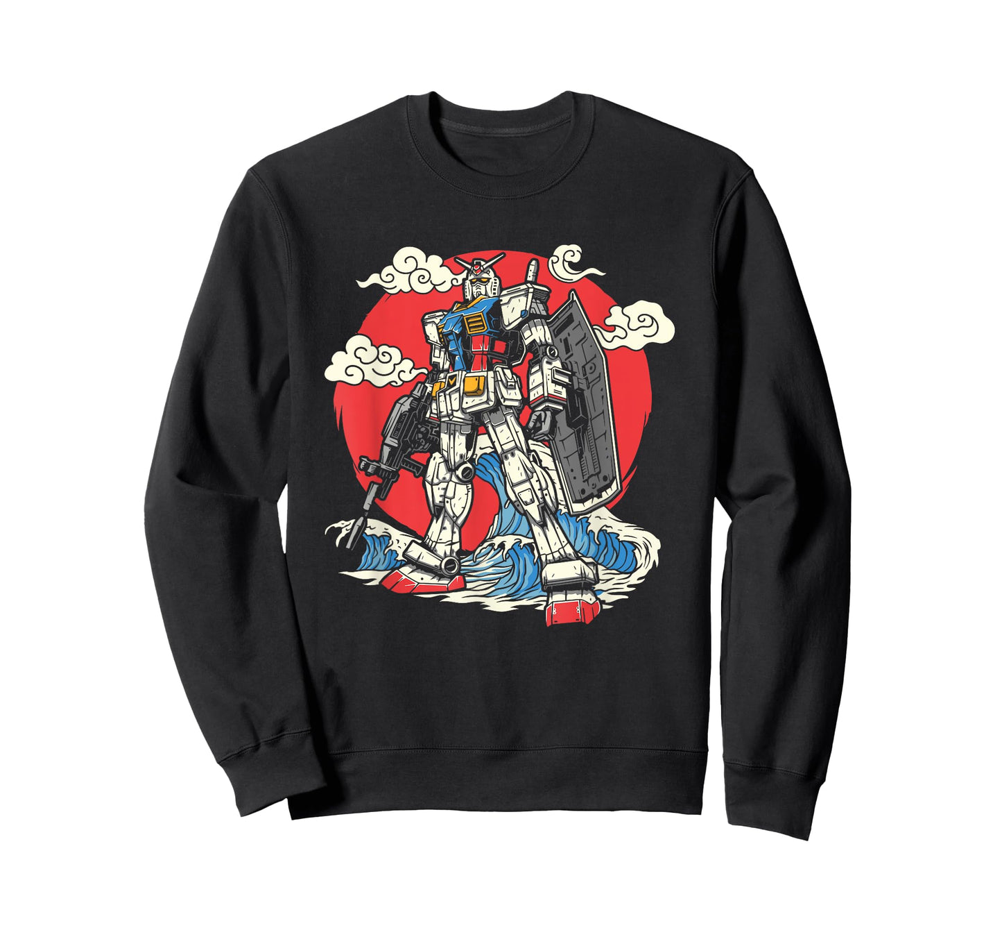Anime Japanese Robot Kanagawa Japanese Ocean Wave Art T-Shirt