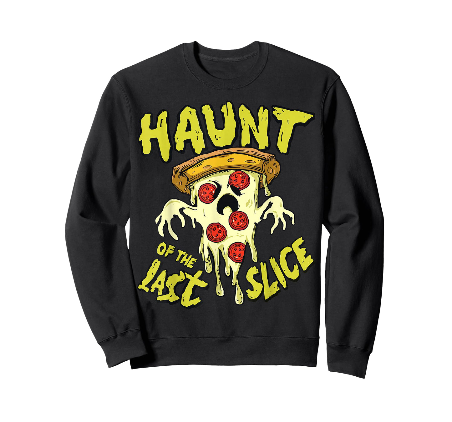 Haunt of The Last Slice Ghost Pizza Funny Halloween Costume T-Shirt