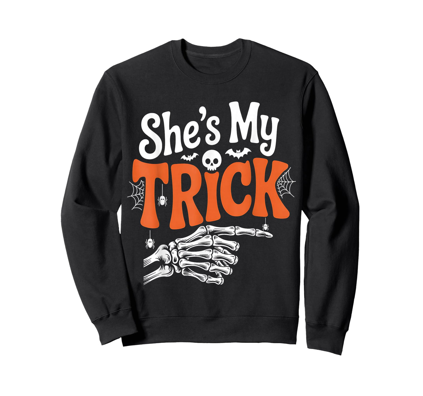 She's My Trick Skeleton Couples Matching Couple Halloween T-Shirt